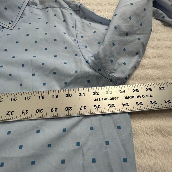Georg Roth Los Angeles Mens XL Long Sleeve Button-Down Shirt Blue Square Print - Picture 8 of 10